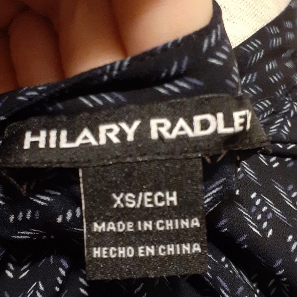 Navy Blue w/Light Blue Pattern-Light & Flowy Dress - Picture 4 of 5